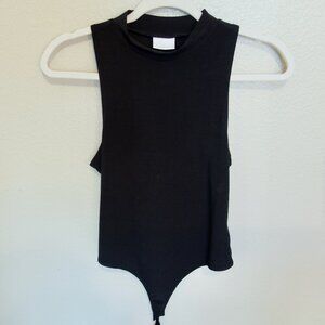 Abound Black Sleeveless Bodysuit (Size M)